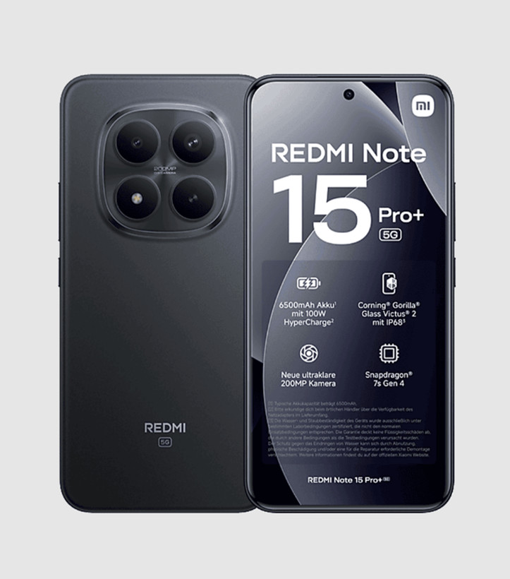 خرید موبایل شیائومی Redmi Note 15 Pro Plus 5G رم 12 حافظه 512 گیگابایت | مشکی