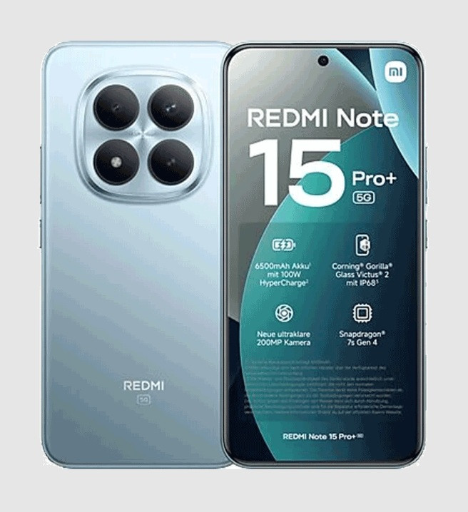 خرید موبایل شیائومی Redmi Note 15 Pro Plus 5G رم 12 حافظه 512 گیگابایت | آبی یخی